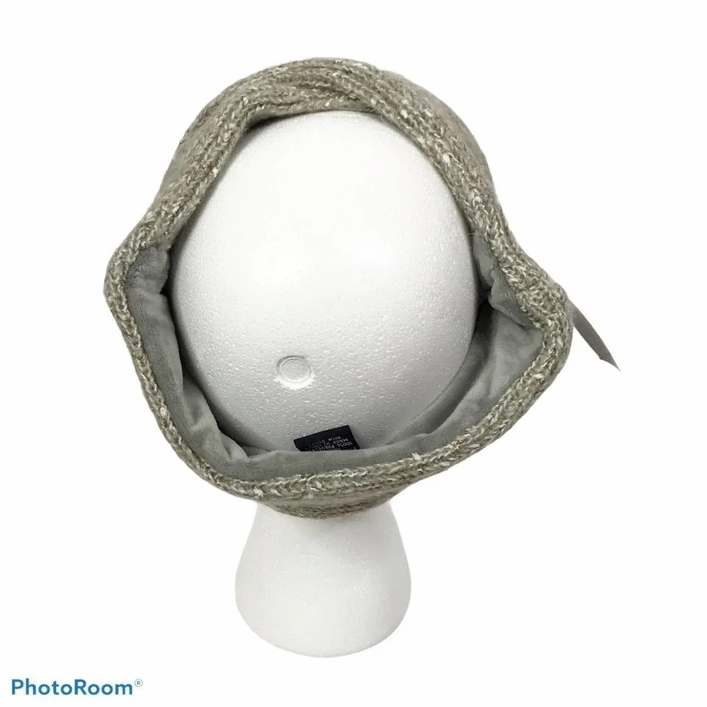 DNKY fleece lined head band Metallic grey nwt
